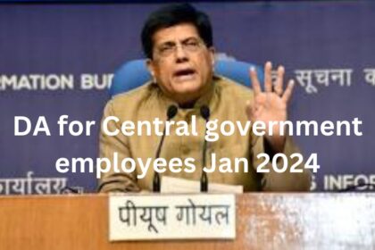 DA for Central government employees Jan 2024